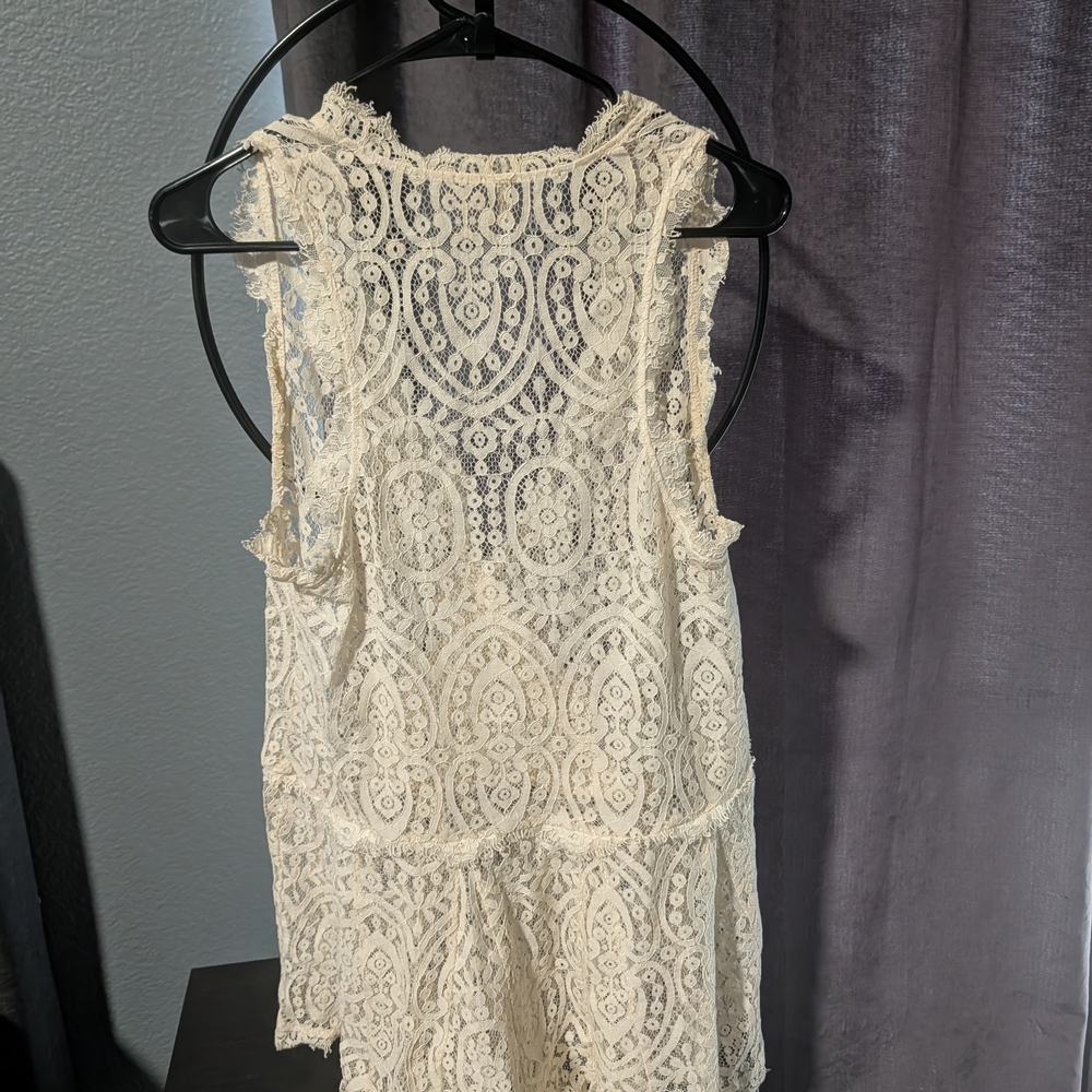 Free People Cream Lace Dress